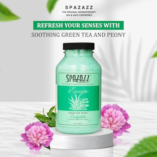 Spazazz SPZ-109 Escape Aromatherapy Crystals Container, 22-Ounce, Green Tea Peony Enlighten