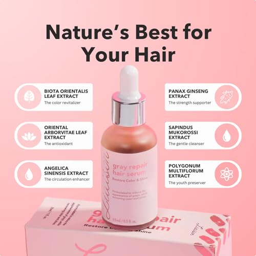 Gray Repair Hair Serum for Women| Limits Hair Greying | Revives Natural Color |With Panax ginseng | Polygonum multiflorum, Ginger root extract