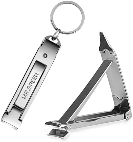 MR.GREEN Portable Nail ClippersMedical Grade Stainless Steel Foldable Nail Cutter Ultra Slim Travel Design