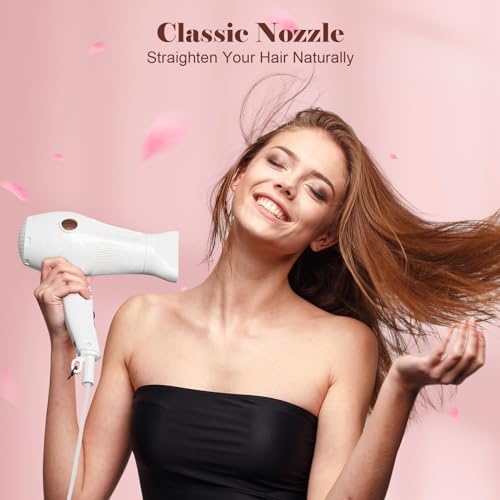 Travel Hair Dryer Mini with Diffuser&Concentrator,110~250V Dual Voltage Hair Dryer Blow Dryer Mini Size for European Travel, Portable Blow Dryers for Women and Men with EU Plug