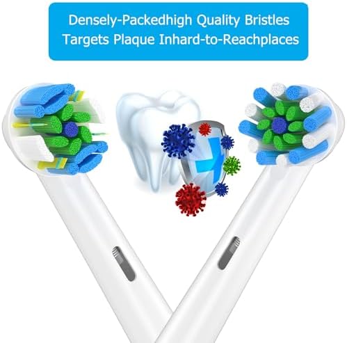 Replacement Toothbrush Heads Compatible with Braun Oral b 7000/Pro 1000/9600/ 5000/3000/8000/ and Smart Electric Toothbrush, 16 Pcs (White)