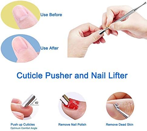 8 Piece Professional Cuticle Nippers Kit, Cuticle Trimmer with Cuticle Pusher & Other Durable Nail Care Manicure Kit for Women, Premium Stainless Steel & Ergonomic Design, Travel & Gift