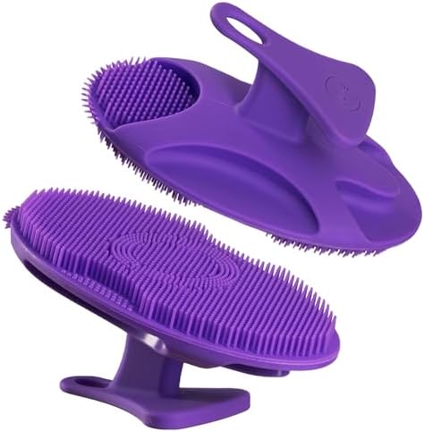 Juve Silicone Shower Scrubber- Body and Face Exfoliator for Women and Men- Exfoliating Bath Brush for Showering- Wash Away Excess Skin- Bathing Essentials Products and Accessories for Hygiene