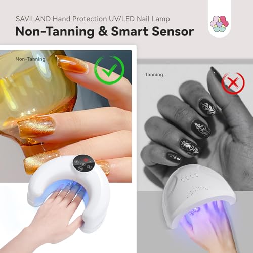 SAVILAND Advanced 45W U V Nail Lamp: U V Light for Gel Nails Smart Sensor Flash Cure Lamp Nail Light 20S Fast Curing LCD Displsy Screen 3 Timers Nail Tech Must Haves Lampara LED Para uñas Profesional