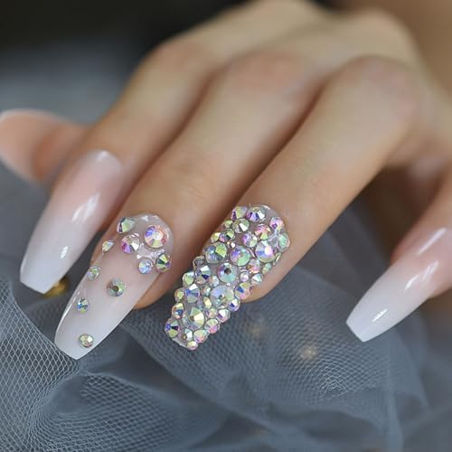 Nail Rhinestones Kit, 18 Types of 900 Special-Shaped Diamonds + 3200 Flat-Bottomed Nail Rhinestones, Nail Crystal DIY Crafts Gemstones for Nail, Shoes, Clothes, Jewels