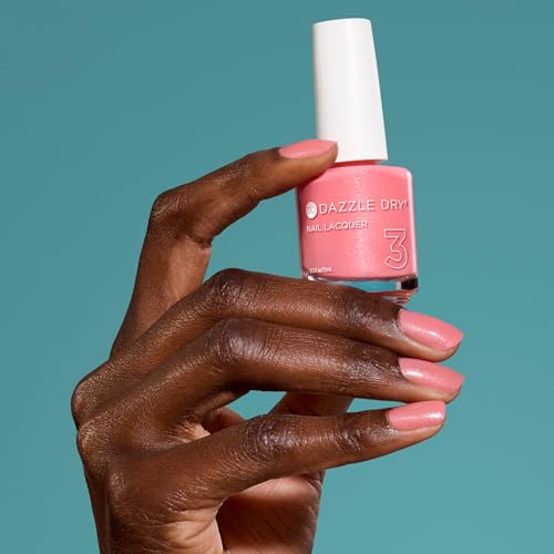 Dazzle Dry Nail Lacquer (Step 3) - Cherry Blossom - A calming blush pink with a subtle multicolored shimmer effect. Semi-sheer shimmer. (0.5 fl oz)