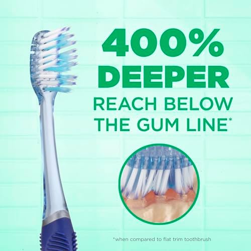 GUM Technique Deep Clean Toothbrush - Compact Soft - Soft Toothbrushes for Adults with Sensitive Gums - Extra Fine Bristles, 1ct (12pk)
