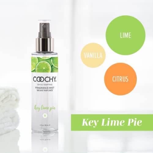 Coochy Fragrance Mist Body Spray - Organic, Unique Boost of Scent for Skin & Hair - Infused w/Lime, Citrus & Vanilla - Key Lime Pie, 4floz/118ml