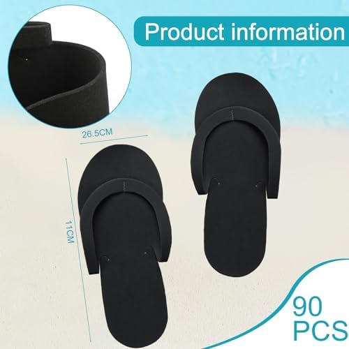 Mepase 90 Pairs Pedi Slippers Disposable Flip Flops Bulk Foam Spa Pedicure Slippers Sandals for Guests Women Men Foot Nail Salon Party Supplies Shower Hotel Favors