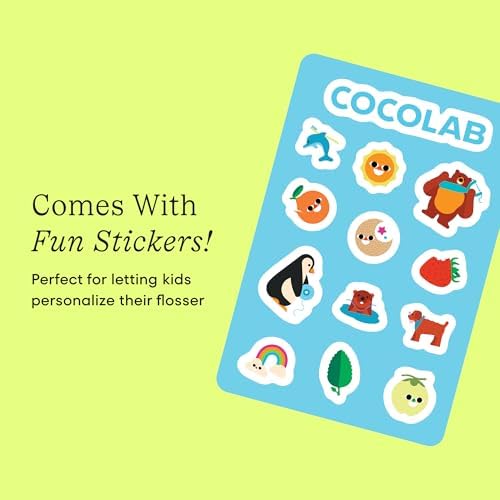 Kids Reflosser, Reusable, BPA-Free Flosser for Children with Sticker Pack, Dentist-Designed Eco-Friendly Oral Care Tool, Floss Holder for Healthy Teeth (Floss Not Included)