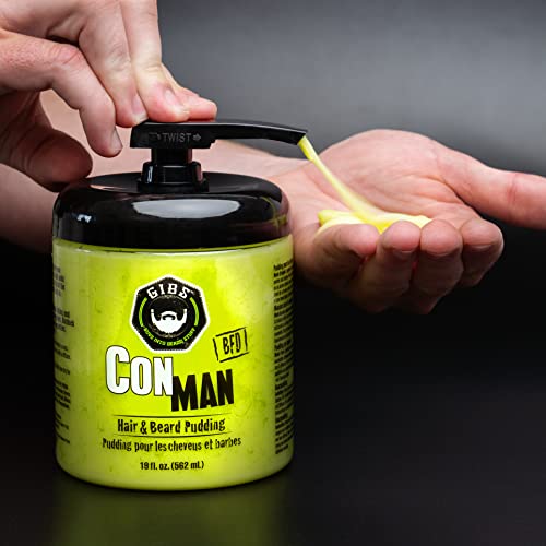 GIBS Grooming Con Man Hair & Beard Pudding, 19 Fl Oz