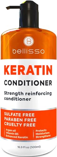 Keratin Conditioner – Sulfate and Paraben Free Deep Treatment for Dry, Damaged Hair - Salon Formula - For Curly, Color Treated, Straight and Frizzy Hair – for Women and Men to Repair Split Ends