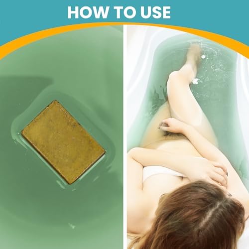 Natural Organic Sulfur Bath Tablet, Hot Spring Bath Salt, Mineral Bath Soak for Detoxing, Deep Cleansing, Oil Balancing, Oily Skin, Dry Itchy Skin 6 Count