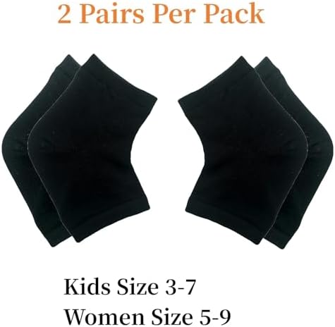 Gel Heel Sports Sock for Kids with Heel Discomfort Severs Plantar Fasciitis Heel Pain (2 Pairs Kids 3-7 Women 5-9)