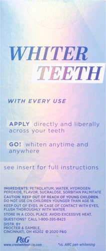 Crest Whitening Emulsions On-the-Go Leave-On Teeth Whitening Gel Pen, 0.35 Oz (10 G)