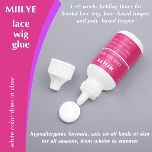 MIILYE Wig Glue Spray Set for Front Lace | White Glue and Remover With Melting Band | Lace Kit for Wig Installation