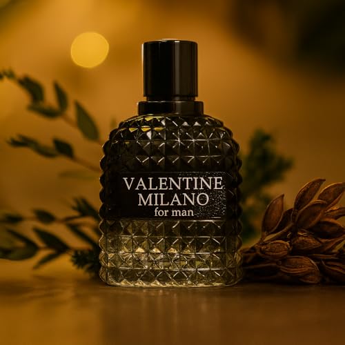 Perfume for Men Valentine Milano Eau de Toilette, 3.4 Fl Oz / 100ML, Masculine Cologne Natural Spray, Long Lasting Fragrance, Bold Fresh Scent for Daily & Night Use