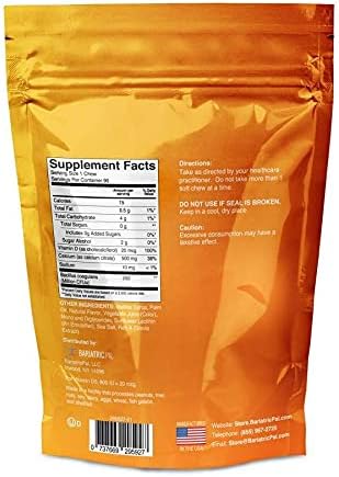 BariatricPal 90-Day Bariatric Vitamin Bundle (Multivitamin ONE 1 per Day! Capsule with 45mg Iron and Calcium Citrate Soft Chews 500mg with Probiotics - Orange Creamsicle)