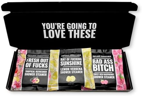 Shower Steamer Gift Set, 3 Pack, Raspberry, Lemon, Tropical Scents