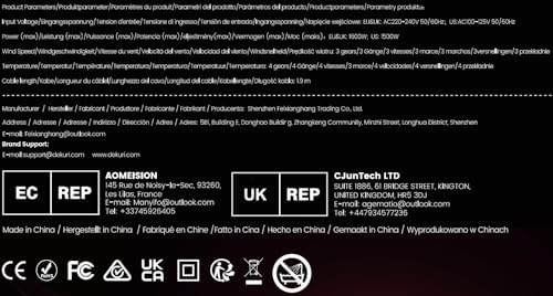 Hair Dryer, 110,000 RPM High-Speed Fast Drying Blow Dryer, 500 Million Ionic Lightweight Hairdryer with Diffuser, Magnetic Nozzle, 4 Temps & 3 Speeds, Low Noise for Women & Men (Black)