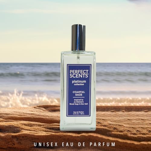 Perfect Scents Fragrances | Inspired by Jo Malone’s Wood Sage & Sea Salt | Platinum Collection | Coastal Sage | Unisex Eau de Parfum | Paraben & Phthalate Free | Never Tested on Animals | 3.4 Fl Oz