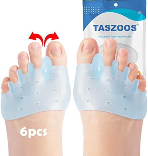 Toe Separators, (3 Pairs, Blue)Toe Spacers, With Soft & Breathable Metatarsal Pads, For Straighten Overlapping Toes, Realign Crooked Toes, Hammer Toe, Calluses, Bunions, Effectively Pain Relief