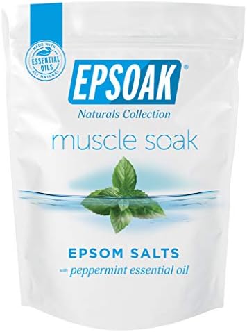 Epsoak Muscle Soak 4 lbs. - Speed Muscle Recovery, Soothe Aching Muscles, and Reduce Inflammation with Epsom Salt & Premium Eucalyptus & Peppermint Essential Oils (Qty 2 x 2 lb. Bags)