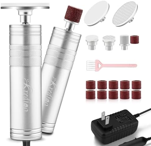 Kredioo Electric Foot Callus Remover Nano Glass Foot File German Technology Grinding Sanding Pedicure Tool for Feet Sensitive Skin Safe Adjust Speed R/F Direction Remove Thick Toe Nails