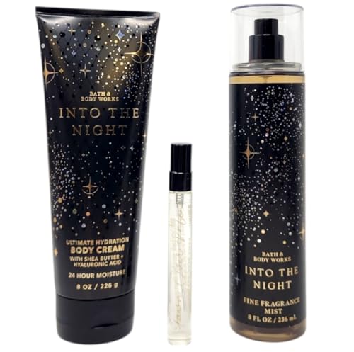 Bath and Body Cream and Mist Set with Fawn Over Me Travel Perfume (Into The Night)