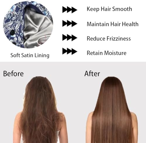 6Pcs Satin Lined Scrub Caps Women, Adjustable Surgical Caps for Women, Nurse Caps for Women Men with Button and Sweatband