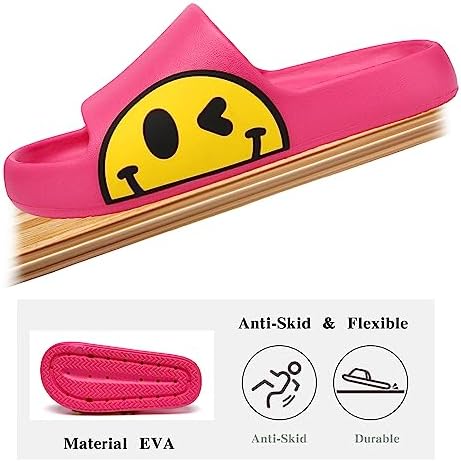 Sandals for Girls and Boys,Mens Slippers Sandals for Women,EVA Anti-Slip Indoor & Outdoor Kids Slippers Smile Face Open Toe Spa Bath Pool Gym House Casual Shower Shoes