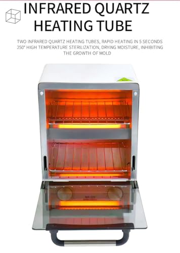 Sterilizer for Nail Tools, 12L Multifunctional High Temperature Cleaning Dry Box Stainless Steel with Temp Control, Tweezer Sterilizer, Stainless Trays, Timer, Nail Salon Equipment