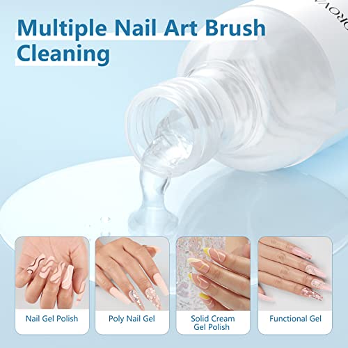 Morovan Poly Gel Slip Solution: 8 oz Slip Solution Nail Extension Gel Liquid Set with Travel Bottle Anti-Stick Liquid for Polygel Nails Smooth Easy Cleaner DIY Nail Extension