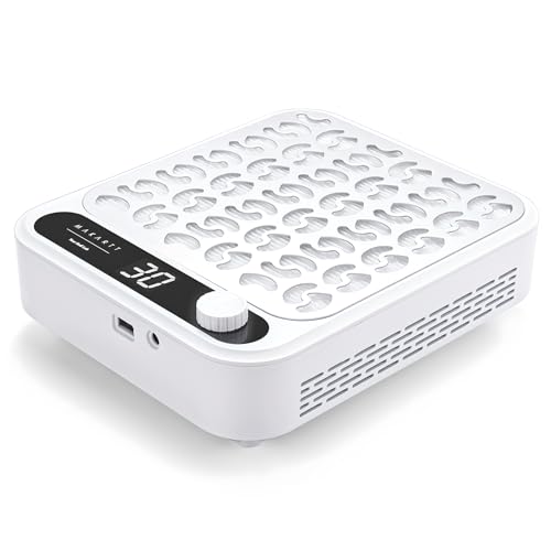 Makartt Nail Dust Collector - Professional Powerful Suction Larina Dust Cleaner with LED Display, Adjustable Speed, Reusable Filter, and Strainer Panel for Acrylic Nails Polishing Manicure Salon Home