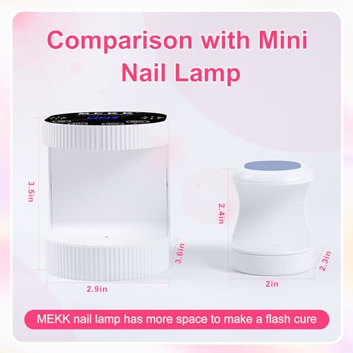 MEKK Cordless Mini UV Light for Gel Nails - 24W Rechargeable Mini UV LED Nail Lamp with Touch Control & Auto Sensor,Small Flash Cure Lamp,4 Timers,Portable Nail Light for Salon & Home(White)
