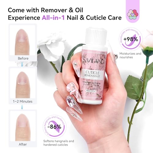 SAVILAND Essentials Acrylic Nail Kit: All-In-1 Nails Kit Acrylic Set with 88W Nail Lamp EMA Monomer Gel Nail Polish Nail Drill Cuticle Remover Home DIY Starter