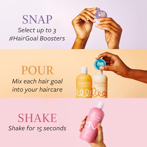 Function of Beauty Wavy Hair Add-In Booster Treatment Bundle – Hair Goals Include Anti-Frizz, Strengthen & Shine #HairGoal Boosters
