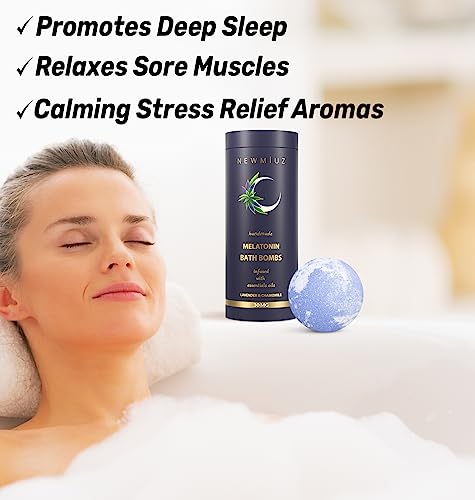 Sleep Well Bubble Bath Bombs Melatonin Infused Lavender Chamomile Essential Oils Luxurious Bath for Dry Skin Perfect Self Care Gifts for Women and Men