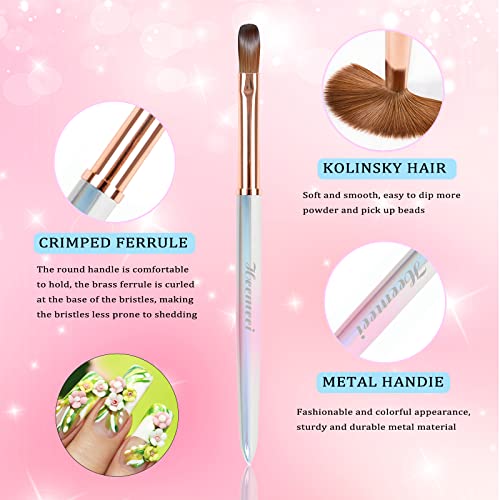 Acrylic Nail Brush Size 12, 100% Pure Kolinsky Nail Art Brush, Sturdy Handle Acrylic Powder Design Tools for Professional Manicure DIY Home Salon (12#)