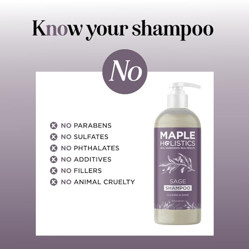 Sage and Rosemary Shampoo Sulfate Free - Ultra Clarifying Shampoo for Build Up and Dry Scalp Treatment with Cleansing Essential Oils for Hair - Sulfate Free Shampoo for All Hair Types with Sage Oil