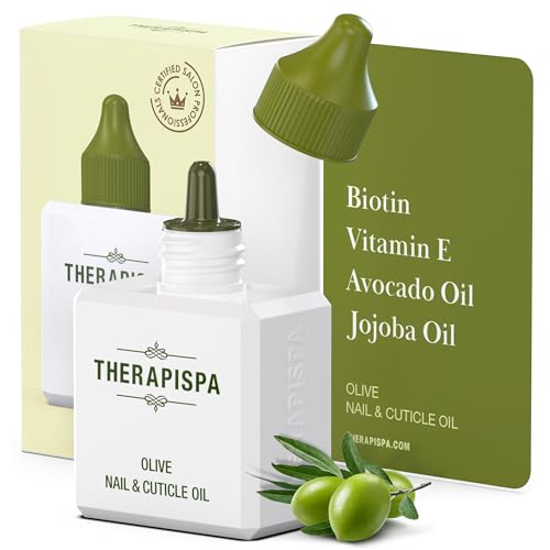 Nail & Cuticle Oil with Avocado, Jojoba, Biotin & Vitamin E – Nail Growth & Repair Oil for Damaged Cuticles & Brittle Nails (Olive, 2.0 fl oz)