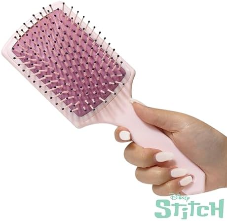 LUV HER Kids Disney Hair Brush & Spa Headband Set for Girls - Features Angel from Lilo and Stitch - Fun Grooming Kit for Detangling Styling - Soft & Stretchy One Size, Ages 3+