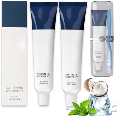 Fluoride-Free Formula with Hydroxyapatite Coconut Oil & Xylitol for Enamel Repair and Gentle Nano Hydroxyapatite Whitening Toothpaste