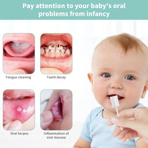 42PCS Finger Baby Toothbrush with Absorbent Gauze, Tongue Cleaner, Oral Cleaner for 0-36 Months