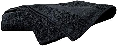 ForPro Professional Collection Premium Bleach Tough Salon Towels, Black, 100% Cotton, Bleach-Proof Towels, Stain Resistant, 16" W x 27" L, 24-Count