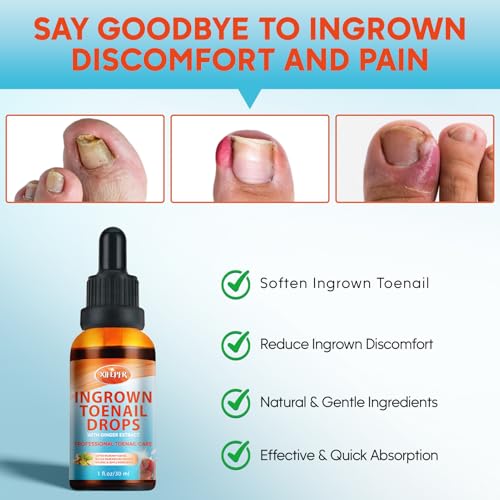 Ginger Ingrown Toenail Treatment, Professional Ingrown Toenail Removal Kit at Home, Ingrown Toenail Tool with Ingrown Toenail Corrector, Corrector Patch, Toenail Clipper, Nail File Lifter