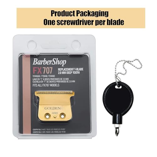 FX707Z DLC Replacement Blades compatible with BaByliss Barberology Trimmer Blade,DLC 2.0 Trimmer Replacement Trimmer Blades compatible with BaByliss FX787 & FX726 Trimmer