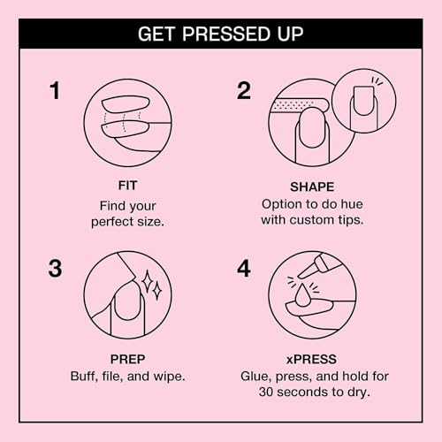 OPI xPRESS/ON Press on Nails | Long Almond Shape Nail Art | 30 Count With Glue | Instant Gel-Like Salon Manicure | Hello Kitty Limited Edition Collection