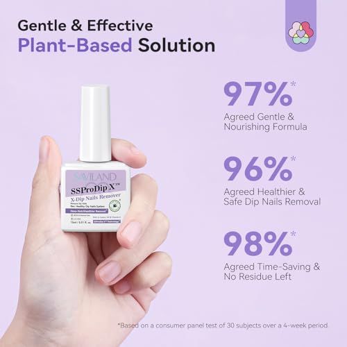 SAVILAND SSPro X Dip Powder Remover Kit: 2 Pcs Gentle & Easy Dip Nail Removal with Cuticle Oil Nail File Nail Scraper for Dipping Powder Gel Nail Polish No Need Soaking or Wrapping Home Use