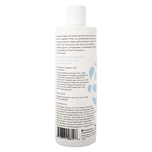 Purezero Moroccan Argan Oil Shampoo & Conditioner set - Repair Damaged Hair - Fight Dandruff & Frizz - Zero Sulfates, Parabens, Dyes, Gluten - Vegan & Cruelty Free (20 FL Oz (Pack of 2))
